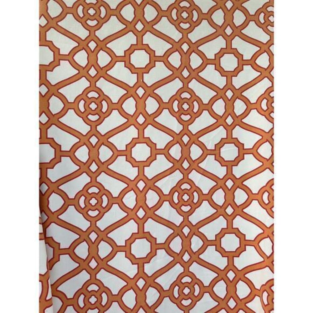 King Duvet Cotton Cream Orange Lattice Chain link MODERN 1 Sham Hand Made